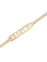 14K Yellow Gold "Baby" Bracelet With Bismark Chain