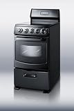 20 Freestanding Electric Range in Black with Smooth Ceramic Glass Cooktop Glass Oven Window and Clock with