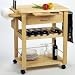 Kitchen Cart with Wine Bottle Holder & Cutting Board