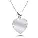Engravable Heart Charm Sterling Silver Pendant Necklace
