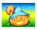 Halloween Jack-O-Lantern with Feathered Blue Hat Emerging Artists Giclee Poster Print by Melanie Vowles, 20x16