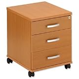 Trexus Plus Mobile Pedestal 3 Drawers W405xD514xH527mm Beech