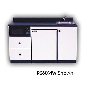 RS63MW Compact Kitchen with Stainless Steel Sink 0.7 cu. ft. Built-in Microwave and 6.0 cu. ft. Removable Automatic Defrost Refrigerator: 63 Inches