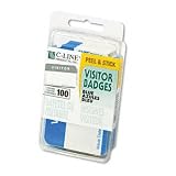 C-Line 92245 - Self-Adhesive Name Badges, 2 x 3-1/2, Blue, 100/Box-CLI92245