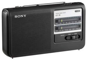 Sony ICF38 Portable AM/FM Radio (Black)