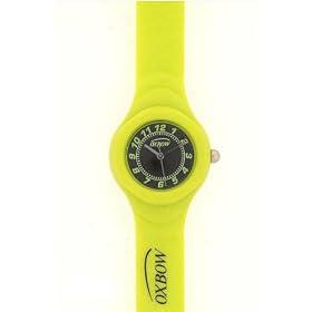 Oxbow - 2190 35 - Montre Enfant - Quartz Analogique - Cadran Noir - Bracelet Plastique Jaune
