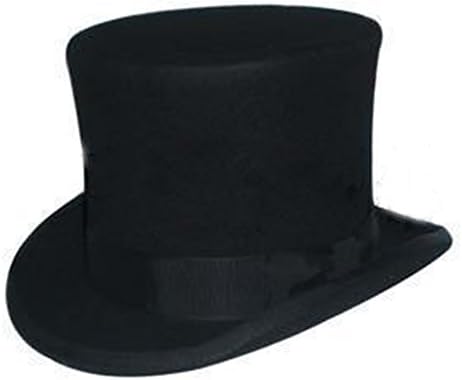 Tgp 100% Wool Victorian Mad Hatter Top Hat Vivi Magic Hat Performing Cap Black