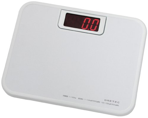 DRETEC ビッグLED体重計 ホワイト BS-116WT