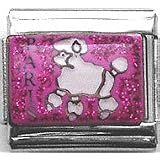 pink poodle italian charm