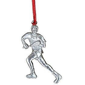 Pewter Tennis Player Christmas Tree Ornament - Man