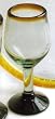 Mexican Glass Tulip Wine Amber Rim