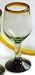 Mexican Glass Tulip Wine Amber Rim