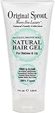 Original Sprout Natural Hair Gel (4 oz) - Vegan Formula Strengthens, Softens and Hydrates Hair; Medium Hold Tames Unruly Hair while Protecting Against Breakage