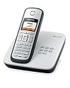 Siemens Gigaset C385 ECO schnurloses DECT Telefon mit beleuchtetem Farbdisplay und integriertem Anrufbeantworter, titanium