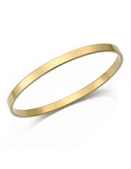 4.5mm Plain Flat Heavyweight Womens Gold Bangle
