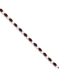 Sterling Silver Garnet & Cz Bracelet, Best Quality Free Gift Box Satisfaction Guaranteed