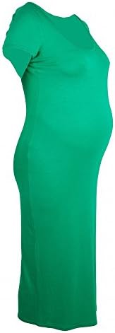 Heavenly Bump Women's Maternity Cap Sleeve Body Con Midi Dress - 8 Emerald