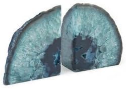 Teal Agate Bookends