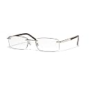 Cross Byron Collection Rimless Reading Glasses with Polished Silver Appointments and Dark Tortoise Temples, 1.25