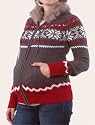 Motherhood Maternity: Long Sleeve Faux Fur Trim Maternity Sweater
