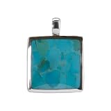 Barse Sterling Silver Square Turquoise Pendant