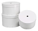 Round Boxes, 3 Set, White, 2 Pack
