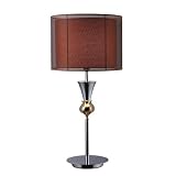 Dimond D1467 Dunbar Table Lamp in Chrome and Gold with Chocolate Organza Outer Shade and Bronze Inner Shade