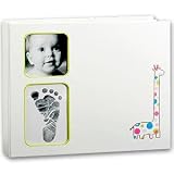 Pearhead Babyprints Giraffe Babybook, Ivory