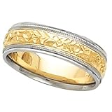 Platinum and 18K Yellow Gold Comfort Fit Wedding Band For Men and Women - Sizes 5 - 12.5