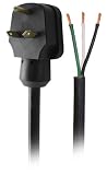 Voltec 16-00564 10/3 30 Amp STW Right Angle Male Pigtail, 18 Inch, Black