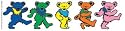 The Grateful Dead ~ Dancing Bears Stickers ~ Each Bear Is Its Own Sticker! ~ Approx 4 Inches Tall