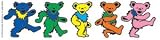 The Grateful Dead ~ Dancing Bears Stickers ~ Each Bear Is Its Own Sticker! ~ Approx 4 Inches Tall