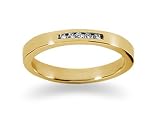 0.05 channel set diamond band in 14k Yellow Gold