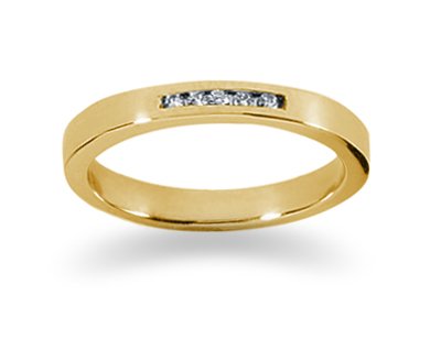 0.05 channel set diamond band in 14k Yellow Gold
