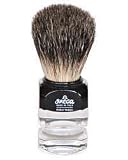 Omega Clearly Black Pure Badger Shaving Brush with Stand - #63162