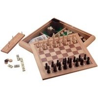 Wooden Club Fun Chess Checker 7in 1 Game Set by