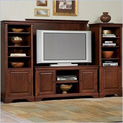 Home Styles 5537-44 Lafayette 4-Piece Entertainment Wall, Cherry Finish