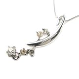 送料無料！天然ダイヤモンド5石 0.07ct ラインホワイトゴールドペンダント K10WGの画像