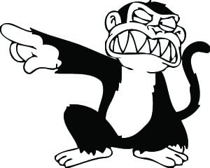 Family Guy Evil Monkey 6 Inch White Decal