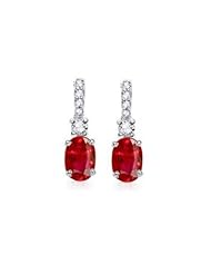 1.61ct Ruby & Vs Diamond Earrings 14k Gold