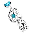 Body Accentz&reg; Belly Button 316L Surgical Steel Dream Catcher Woven Star Design with Bead and Feathers Fancy Navel Ring Dangle Body Jewelry 14g 3/8"