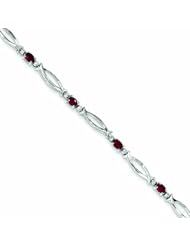 Genuine .925 Sterling Silver African Ruby And Diamond Bracelet 3.4 Grams . 100% Satisfaction Guaranteed.