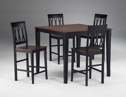Hillsdale Riverview Square Counter Height Table with a Crisscrossed Ribbon Design Back, Black