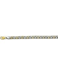 7mm Fancy Two Tone Gold Link Bracelet 9"