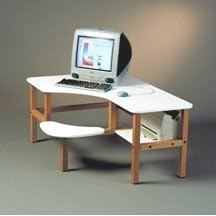 Childs wooden computer desk for one, ages 2 - 6 - white by Wild Zoo
