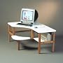 Childs wooden computer desk for one, ages 2 - 6 - white