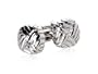 Robust Swirled Polished Rhodium Silver Cufflinks with Gift Box