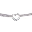 14Kt White Gold Eight Strand Rolo with Heart Necklace