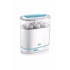 Philips Avent SCF285/02 elektrischer 3-in-1 Sterilisator inklusiv 1x Flasche 125 ml und 1x Schnuller