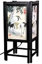 Best Good Great Better Interesting Gift Her Him Teen Children - 14" Cranes Art Japanese Wood & Paper Electric Lantern / Lamp